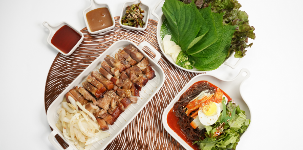 목삼겹 바베큐 + 막국수